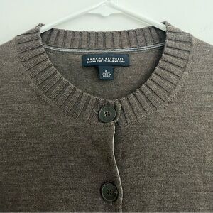 Banana Republic Women's Taupe Cardigan Merino Wool Sweater